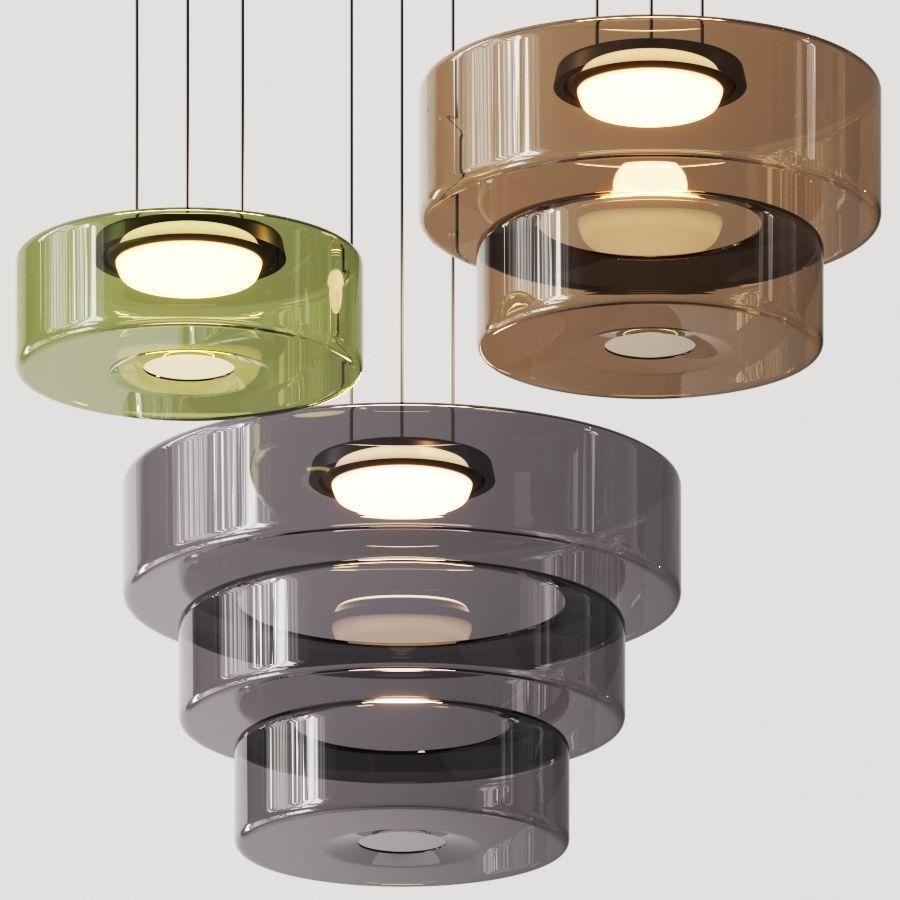 Lámpara Colgante de Vidrio Bauhaus de 1 a 3 Capas en Colores