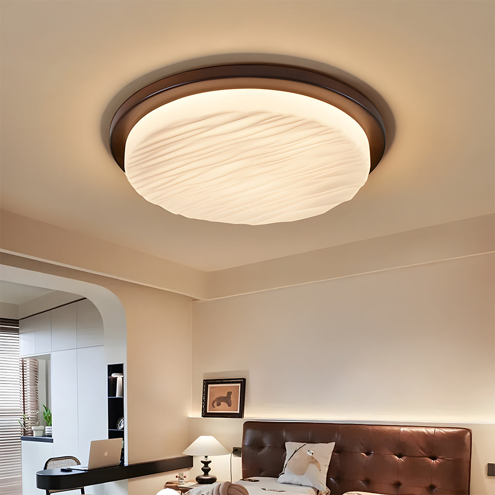 Plafón LED Art Decó de Vidrio Esculpido Vintage Moderno