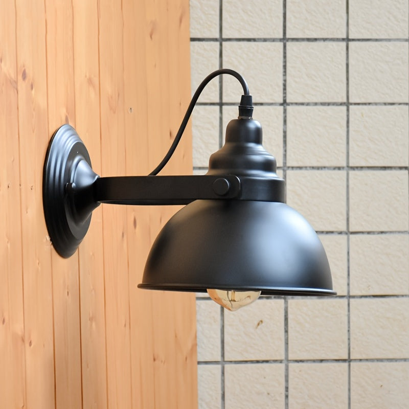 Aplique de Pared Vintage Industrial de Metal Negro Retro