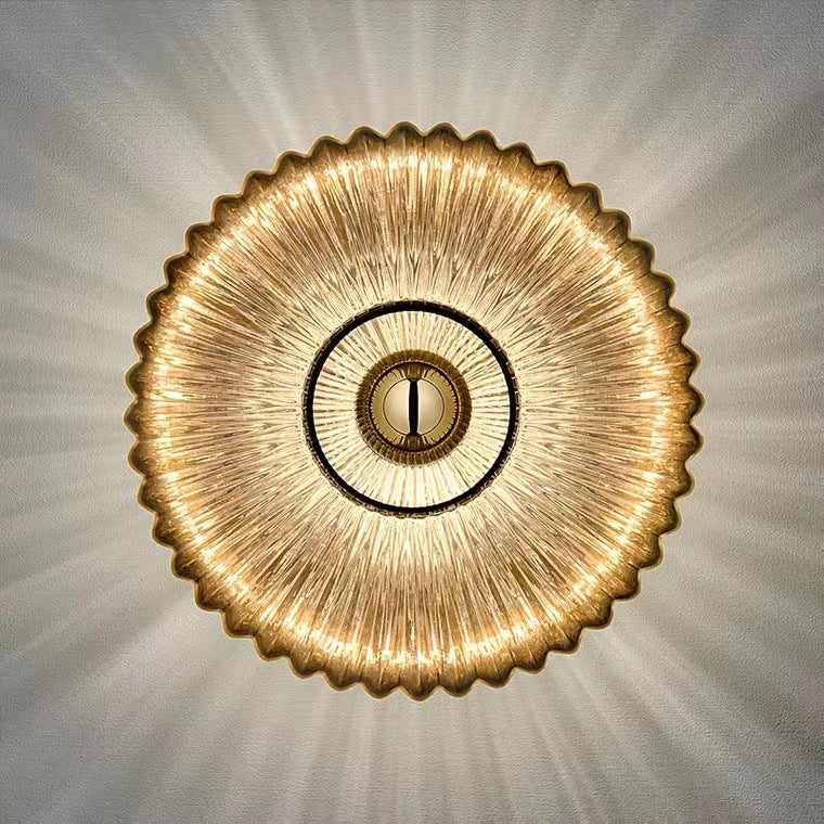 Aplique de Pared Vintage Nórdico con Disco de Vidrio a Rayas