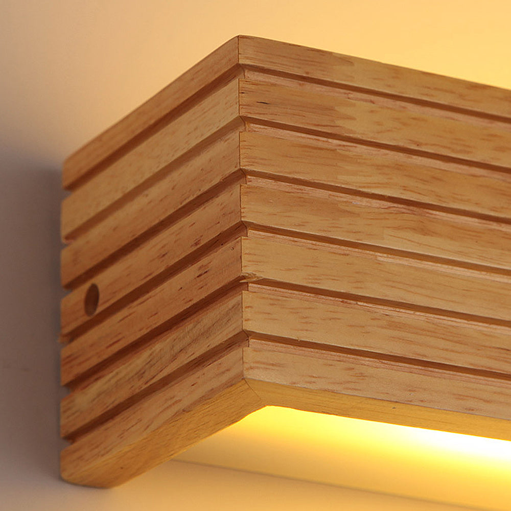 Aplique de Pared LED de Madera Minimalista para Dormitorio