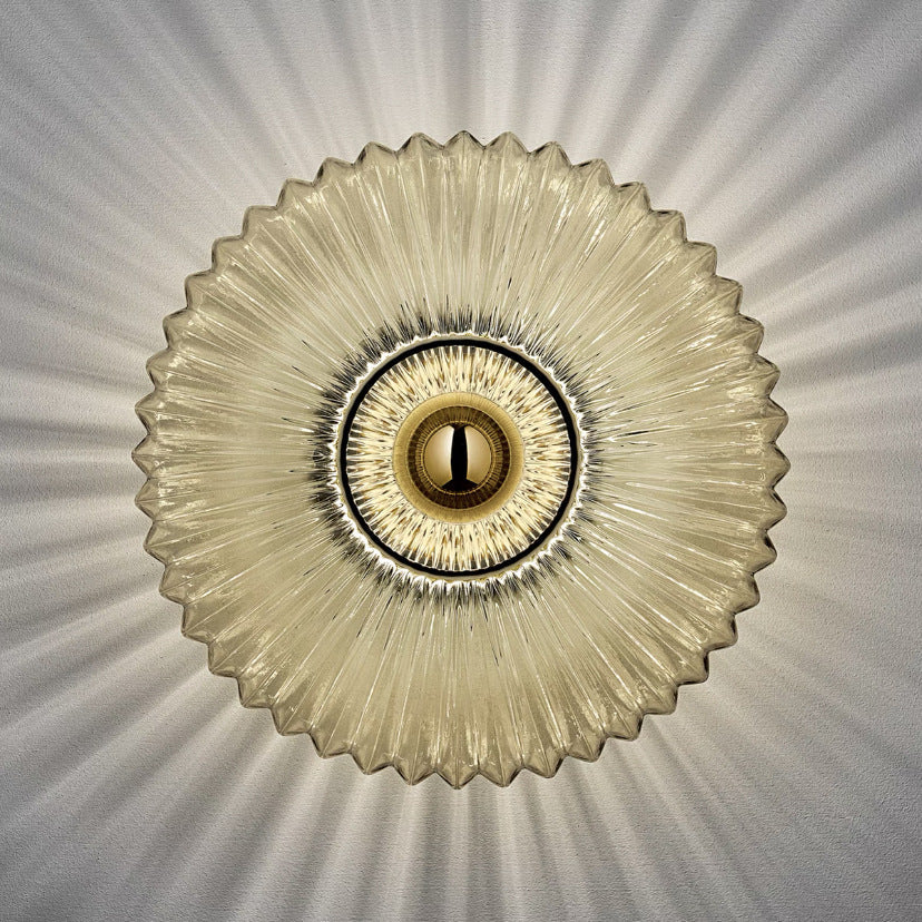 Aplique de Pared Vintage Nórdico con Disco de Vidrio a Rayas