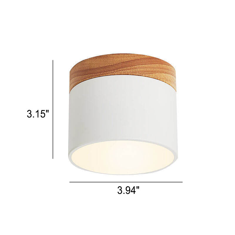 Plafón LED Macaron Escandinavo con Madera en 7 Colores