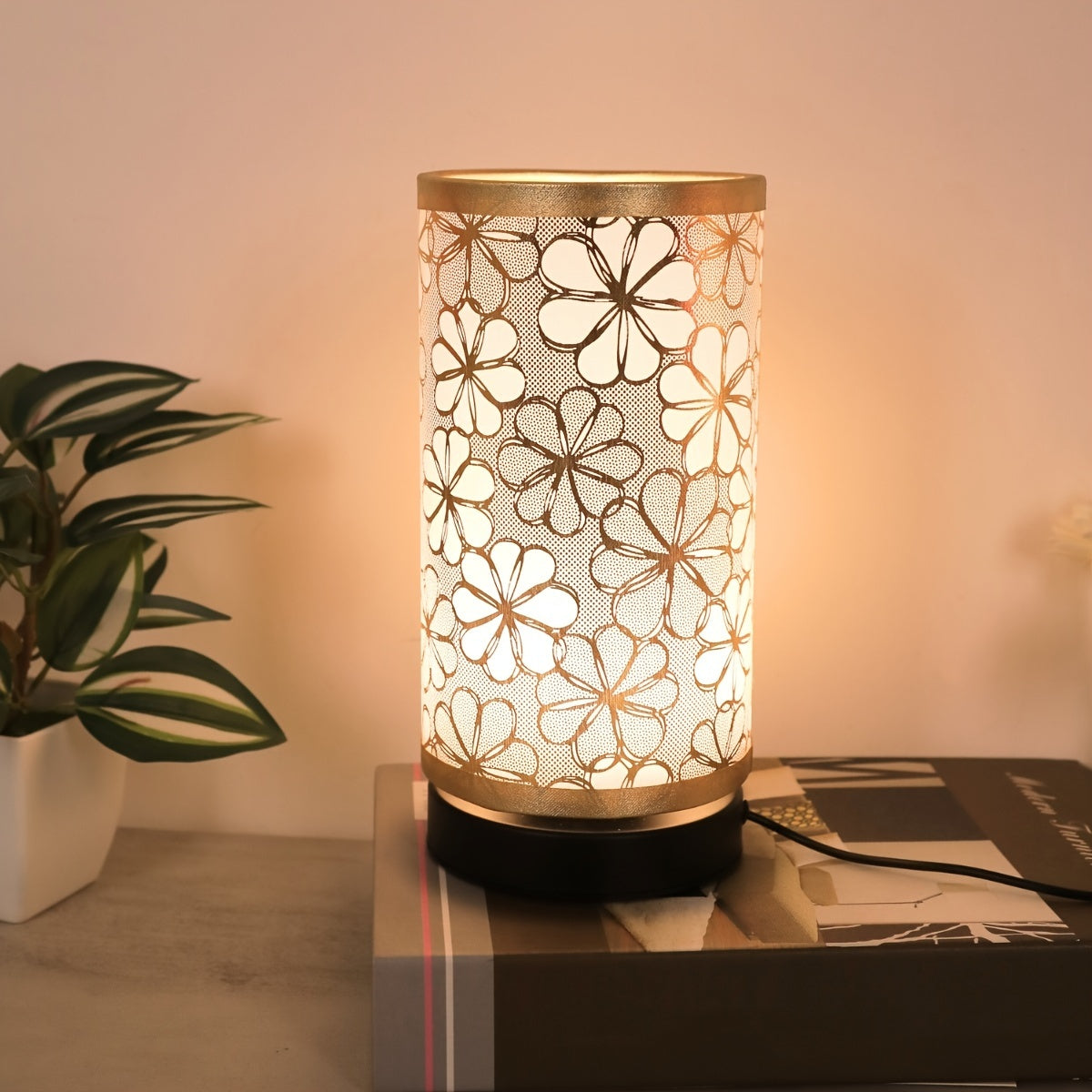 Lámpara de Mesa USB Floral Nórdica con Pantalla de Girasol