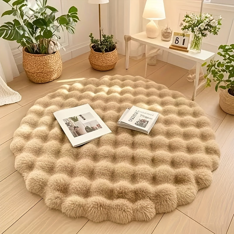 Alfombra Redonda de Burbujas Cloud Comfort Suave y Esponjosa