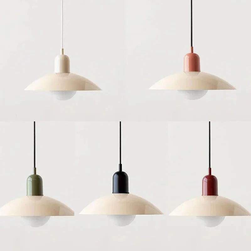 Lámpara Colgante Macaron Bauhaus de Metal en Colores Pop
