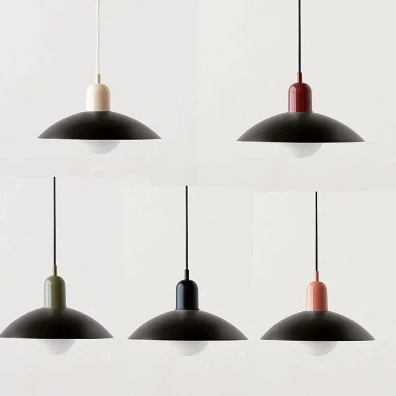 Lámpara Colgante Macaron Bauhaus de Metal en Colores Pop