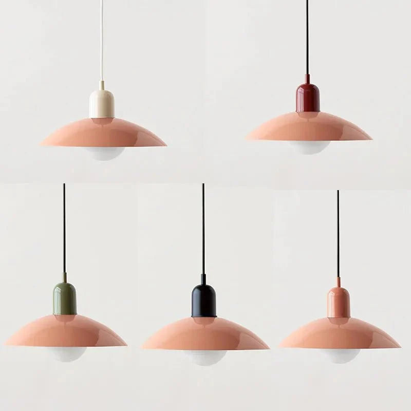 Lámpara Colgante Macaron Bauhaus de Metal en Colores Pop