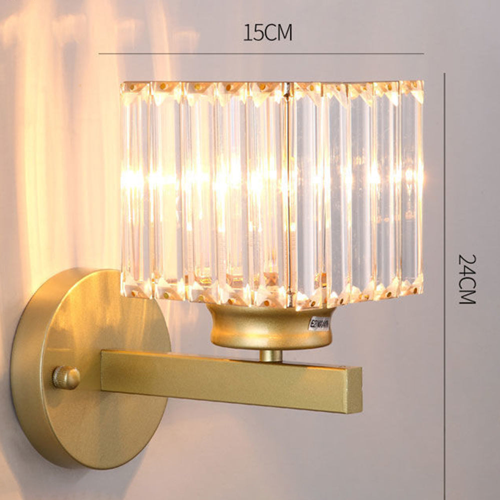 Aplique de Pared de Cristal y Hierro Moderno Negro u Oro