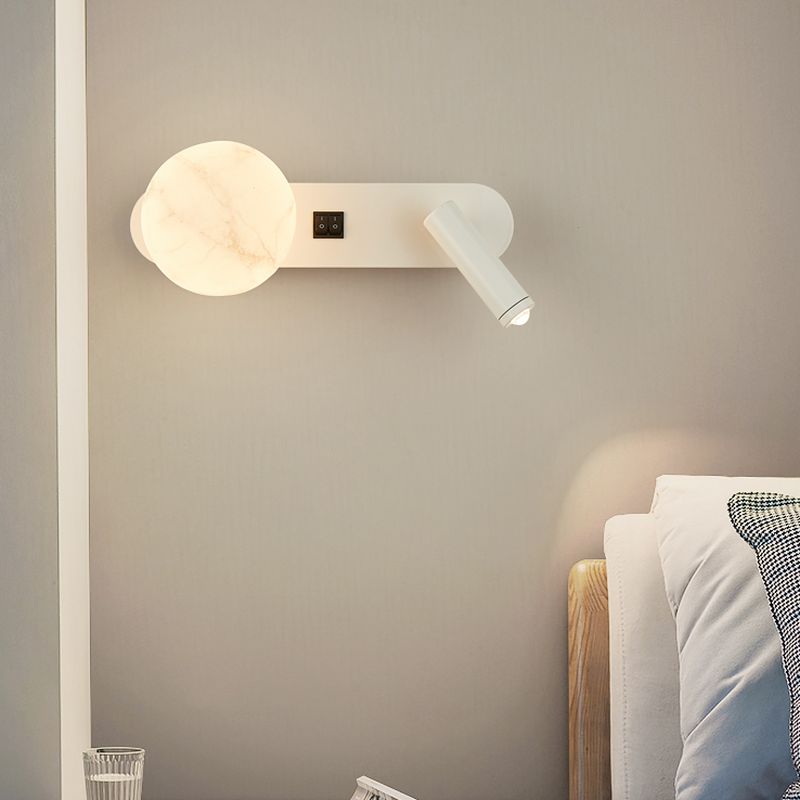 Aplique de Pared Doble LunarBeam LED con Foco para Mesilla