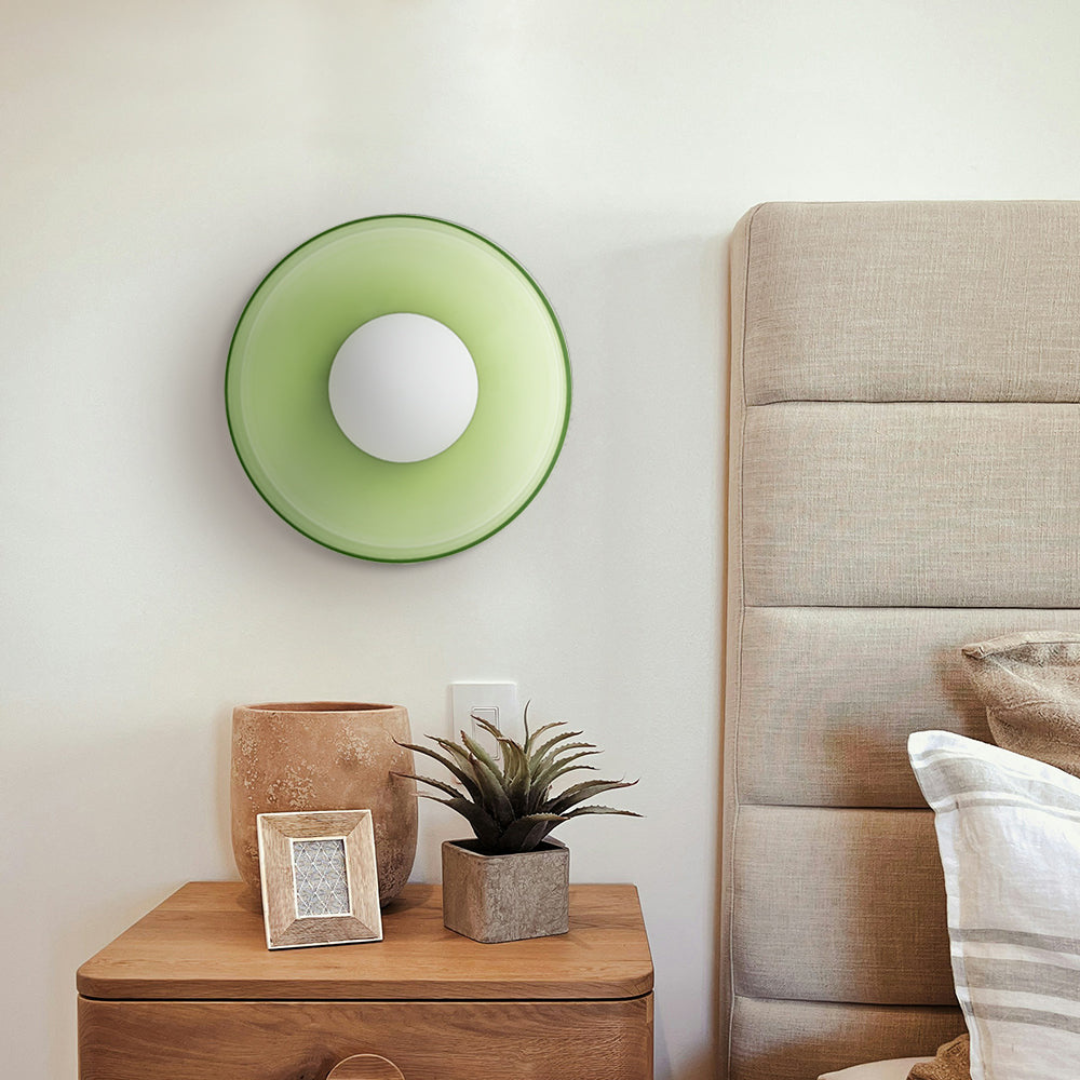 Plafón LED Veyro de Vidrio Redondo Moderno en 6 Colores