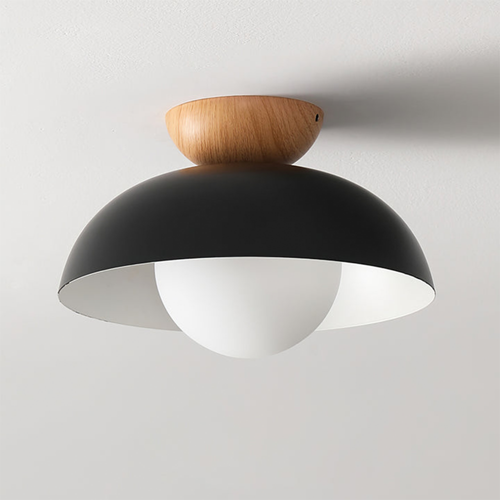 Plafón Nordic Dome Cúpula de Metal y Vidrio G9 Minimalista