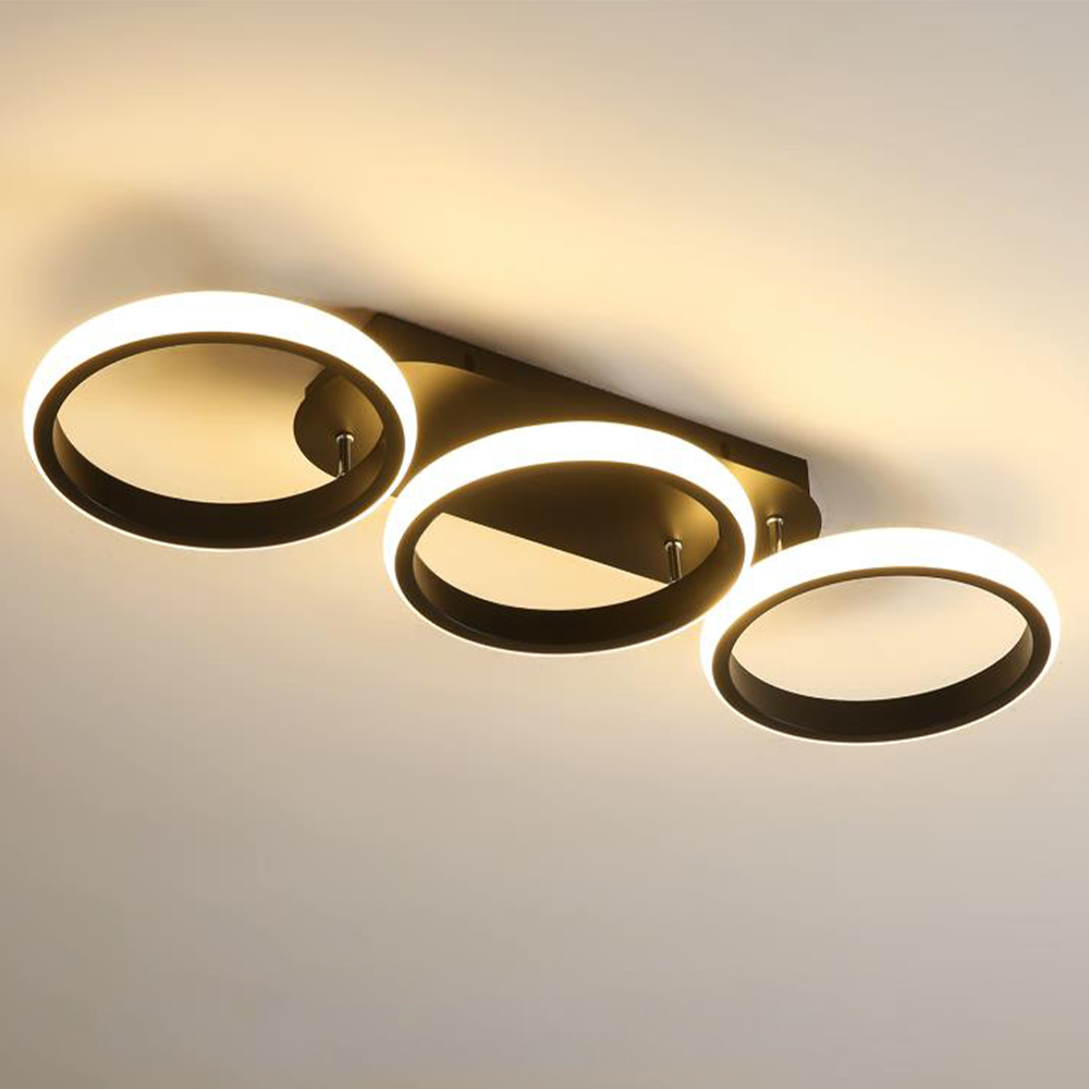Plafón LED Halo de Aros Circulares Minimalista 2 o 3 Luces
