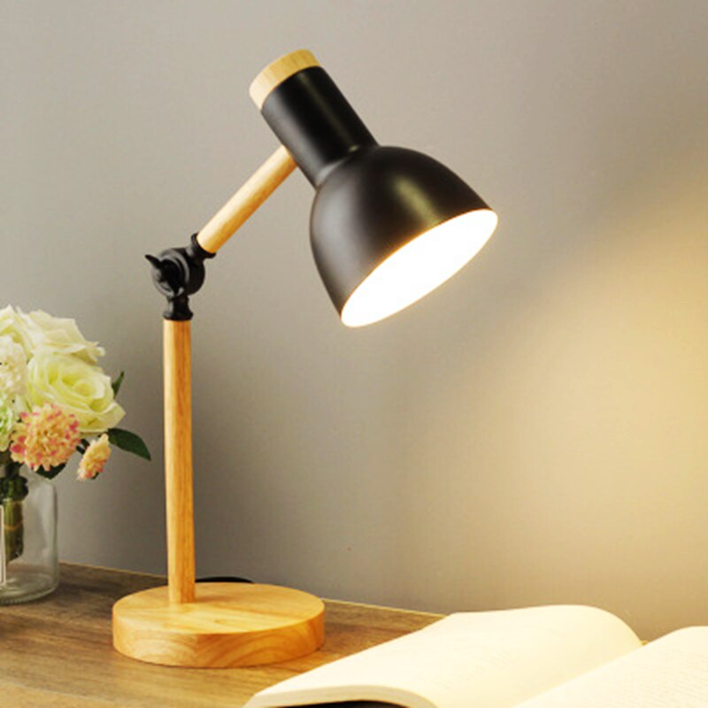 Lámpara de Escritorio LED de Madera Nórdica Minimalista