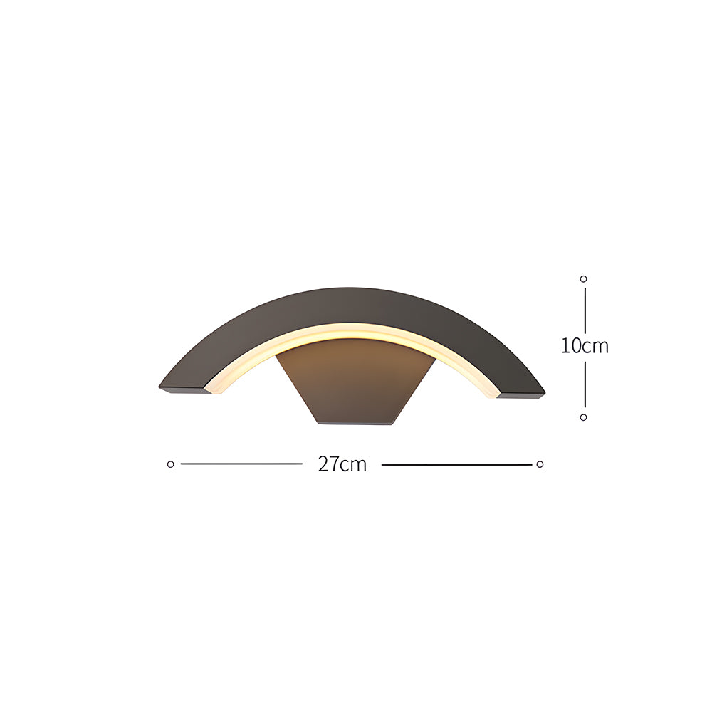 Aplique de Pared Exterior LED Curvo IP65 de Aluminio Negro