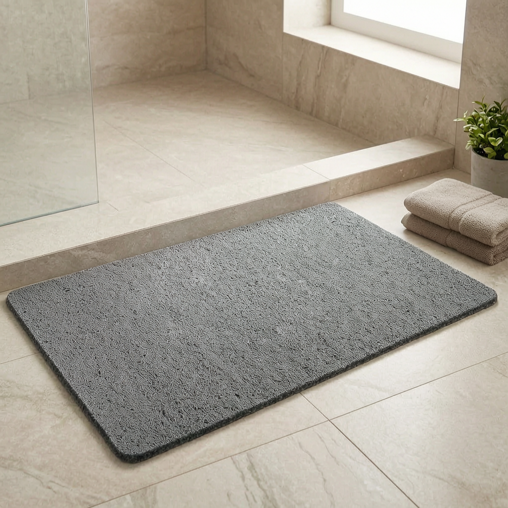 Alfombrilla de baño antideslizante frente a la ducha