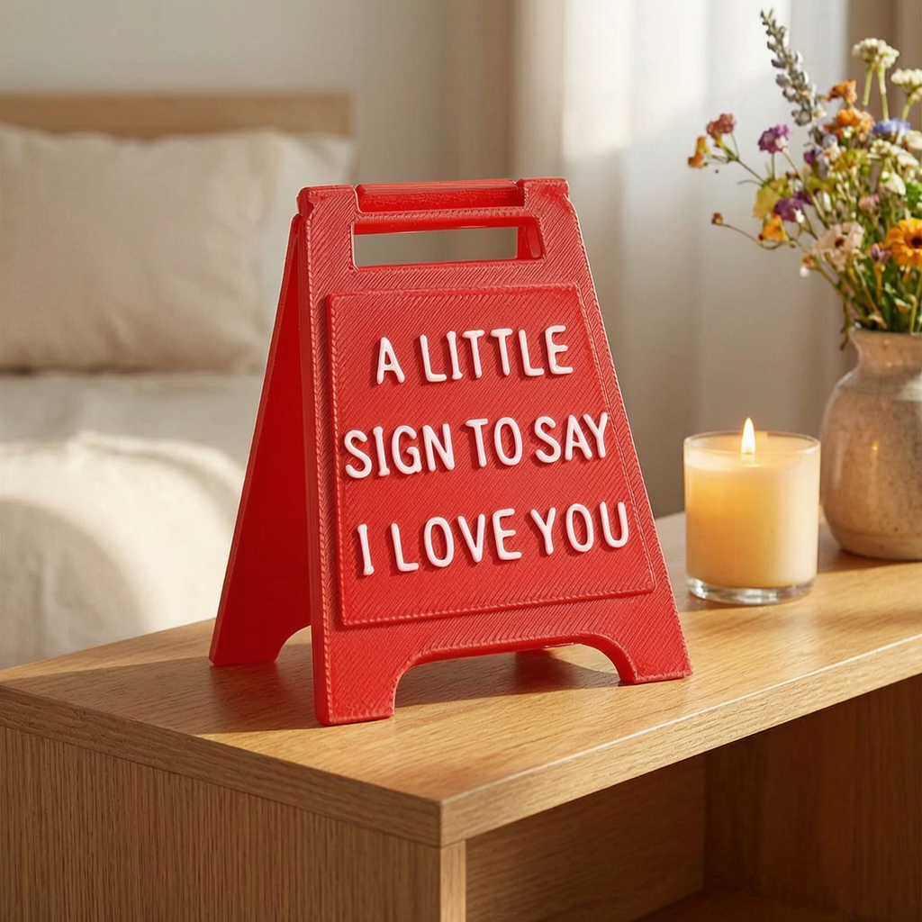 Cartel decorativo de mesa en un dormitorio