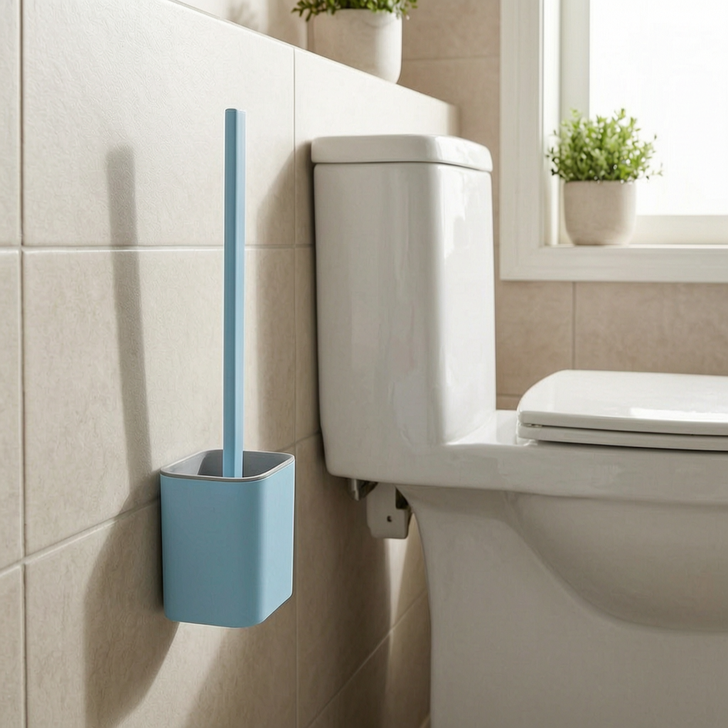 Escobilla de baño de silicona con soporte de pared