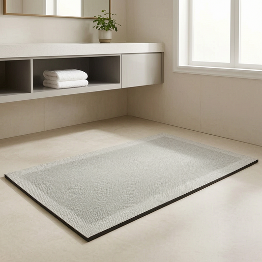 Alfombrilla de baño superabsorbente frente al lavabo