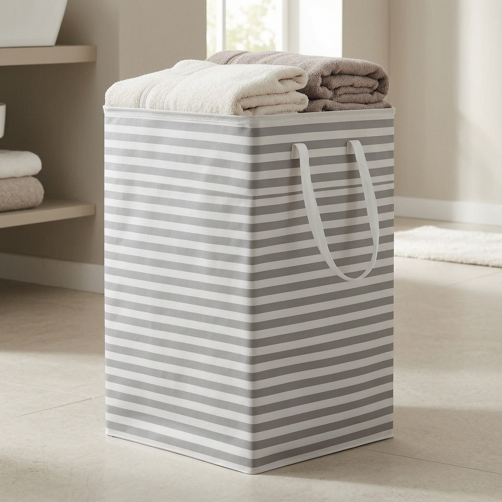 Cesto de ropa plegable Lauva con toallas