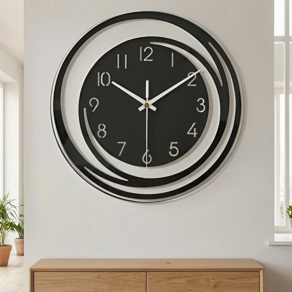 Reloj de pared Sorana de acrílico negro