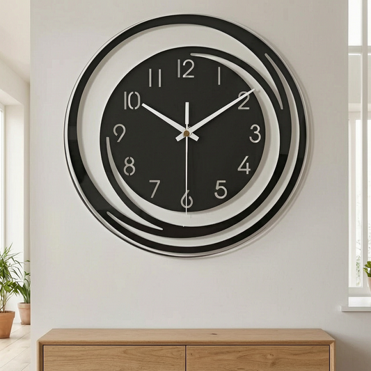 Reloj de pared Sorana de acrílico negro