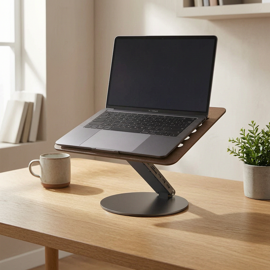 Soporte para portátil con base USB-C en el escritorio