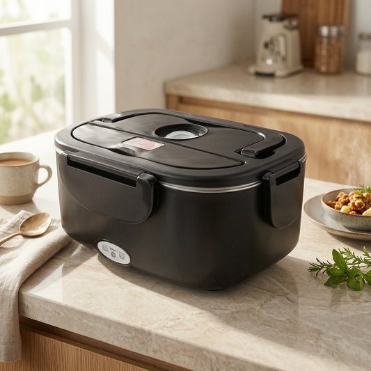 Fiambrera eléctrica portátil con comida caliente