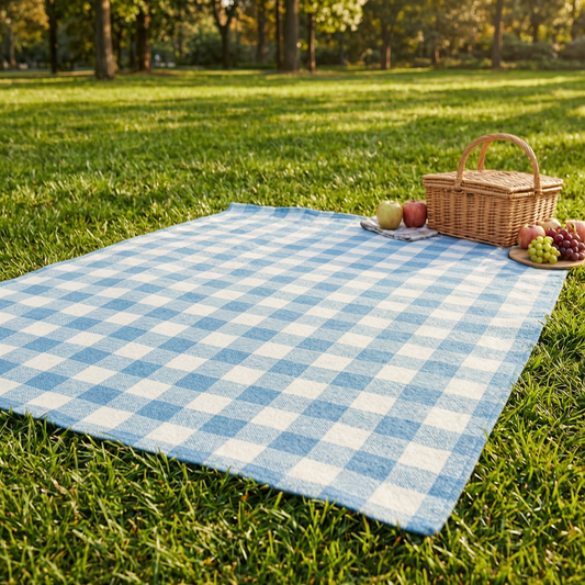 Manta impermeable de picnic en un parque soleado