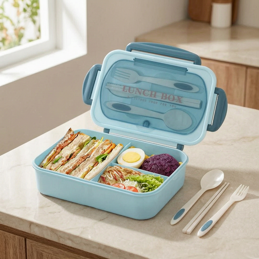 MealMate caja bento con compartimentos en una cocina luminosa
