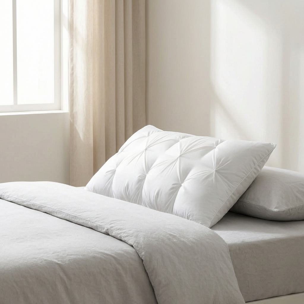 Almohada ergonómica en un dormitorio nórdico