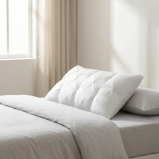 Almohada ergonómica en un dormitorio nórdico