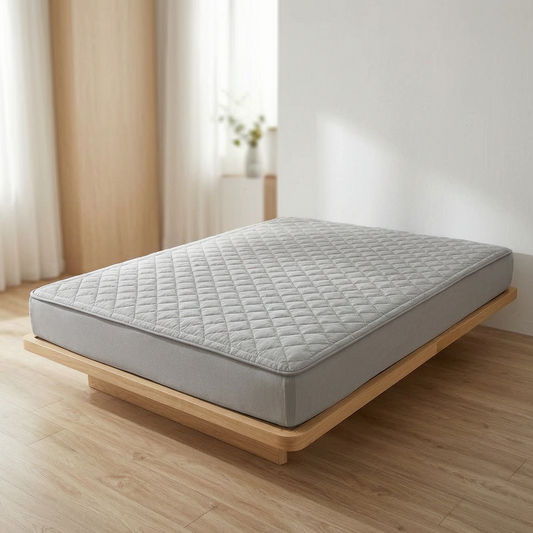 Protector de colchón impermeable en un dormitorio nórdico