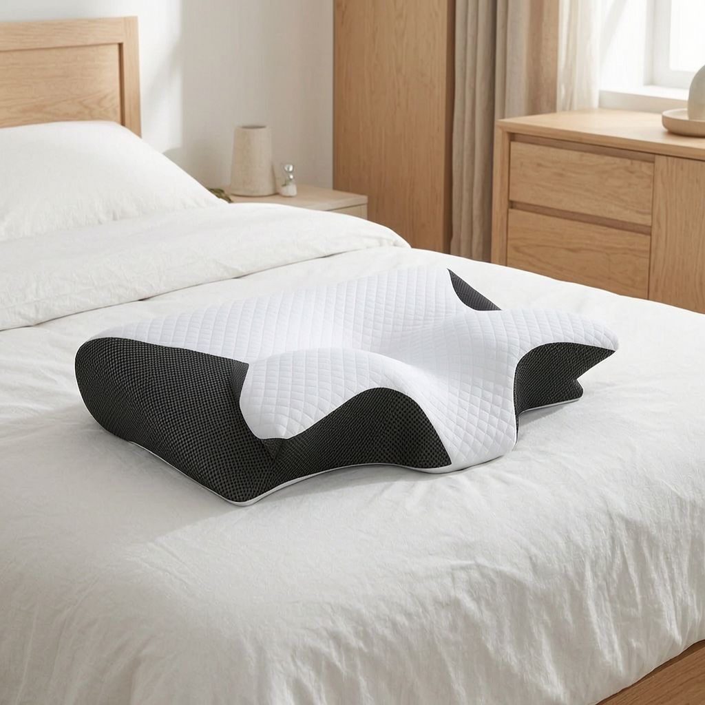 Almohada viscoelástica para dormir de lado en un dormitorio