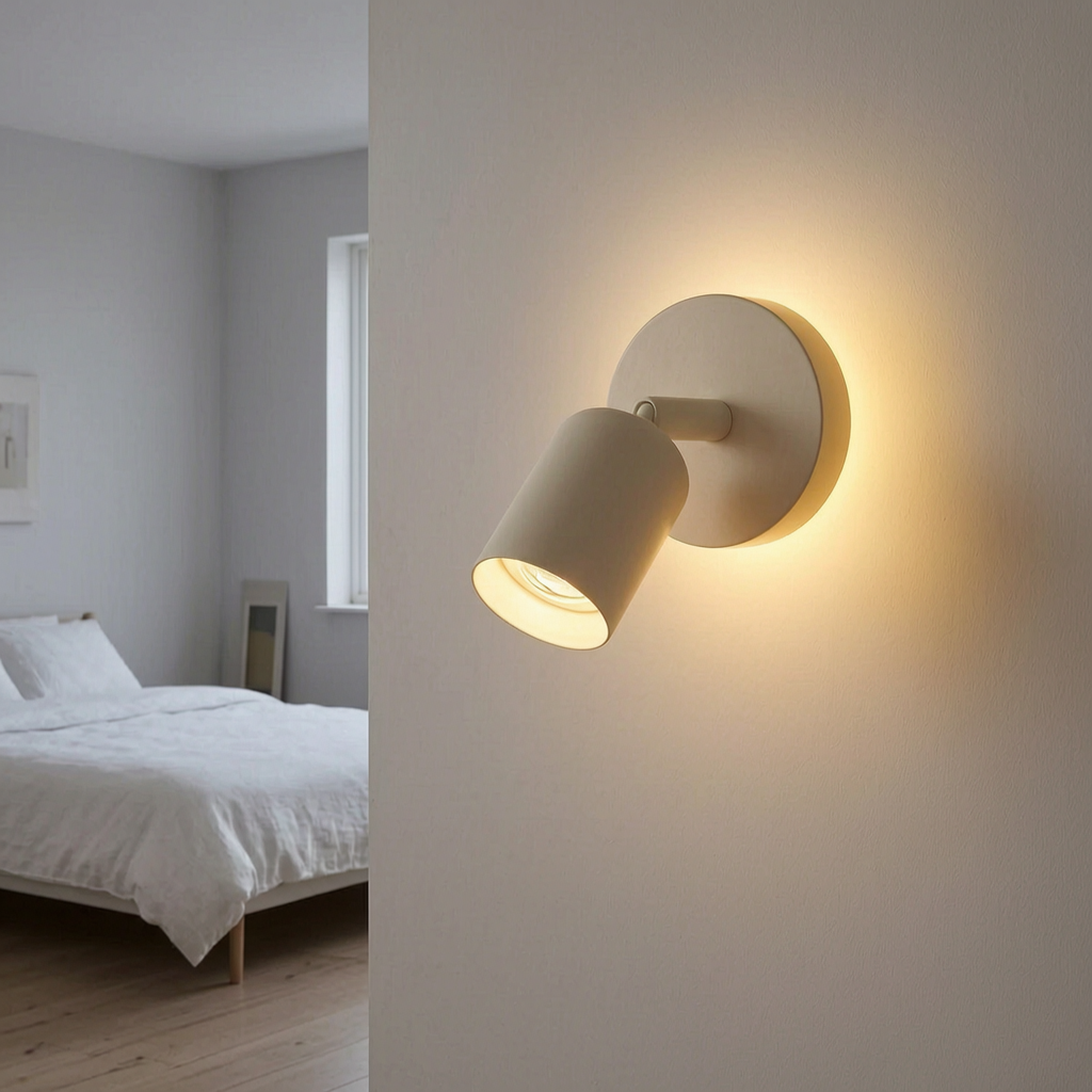 Lámpara de pared NordicLuxe encendida en un dormitorio