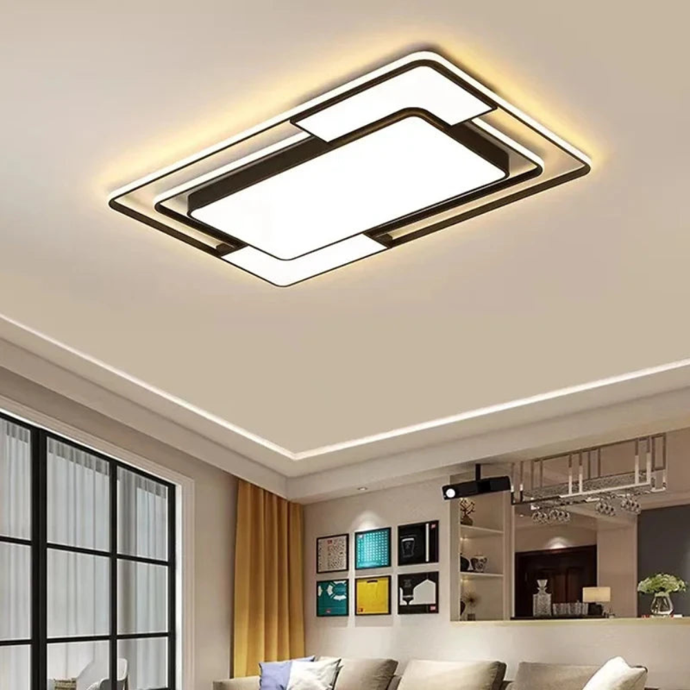 Plafón LED Geométrico Moderno con Mando a Distancia Salón