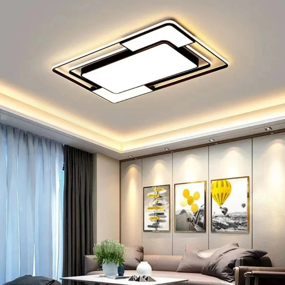 Plafón LED Geométrico Moderno con Mando a Distancia Salón