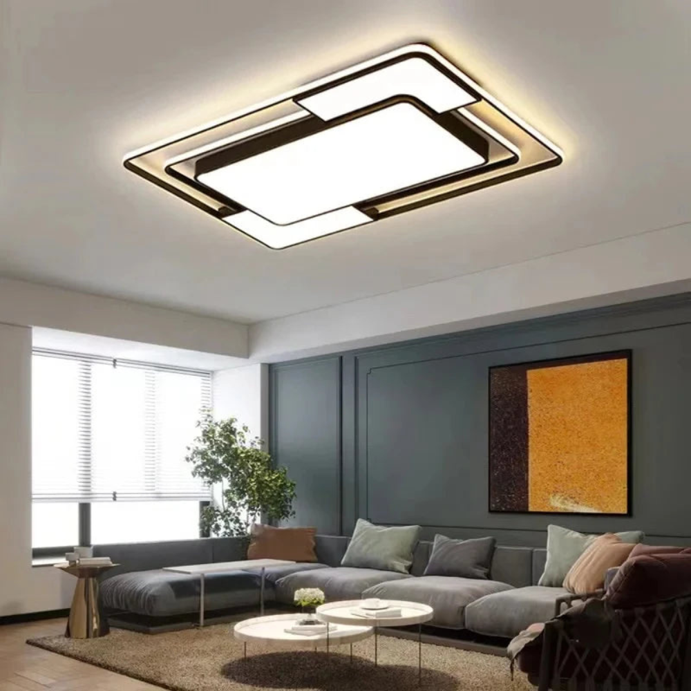 Plafón LED Geométrico Moderno con Mando a Distancia Salón