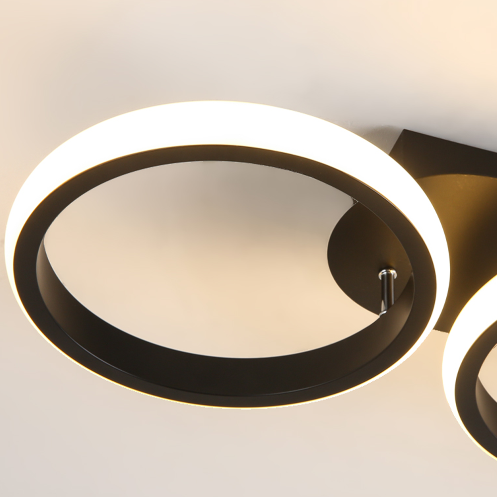Plafón LED Halo de Aros Circulares Minimalista 2 o 3 Luces