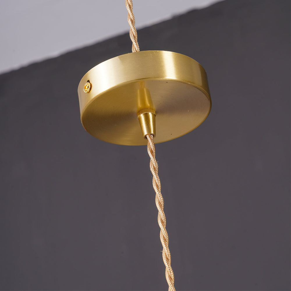Lámpara Colgante LED de Vidrio con Forma de Flor y Latón