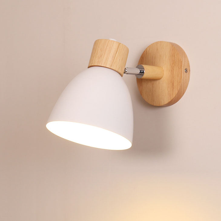 Aplique de Pared Macaron de Madera y Hierro con Cordón