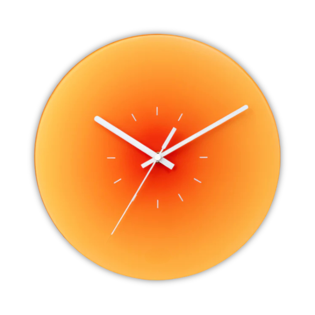 Reloj de Pared de Cristal Sunset Degradado Silencioso