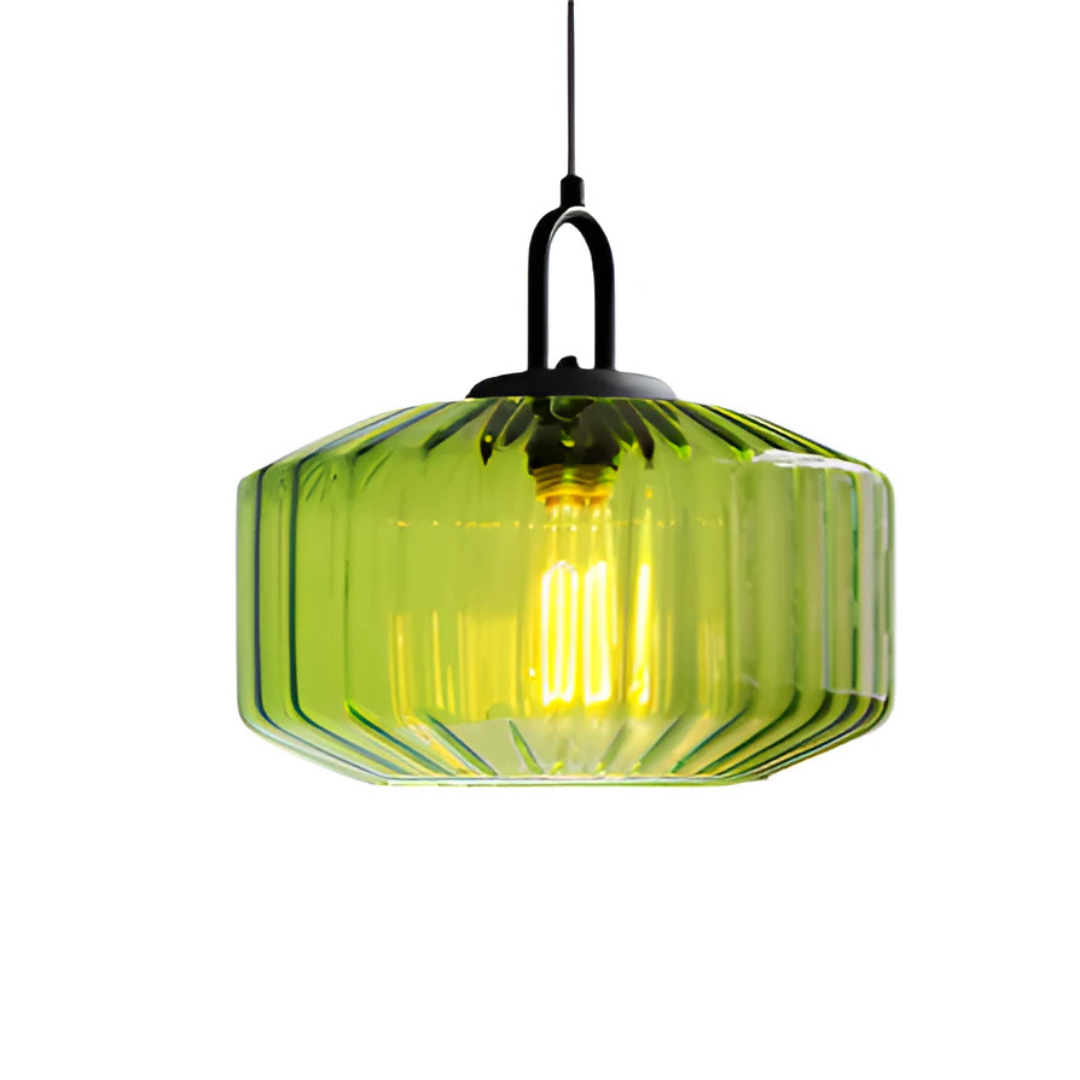 Lámpara Colgante Mireta de Vidrio Tintado en Colores Retro