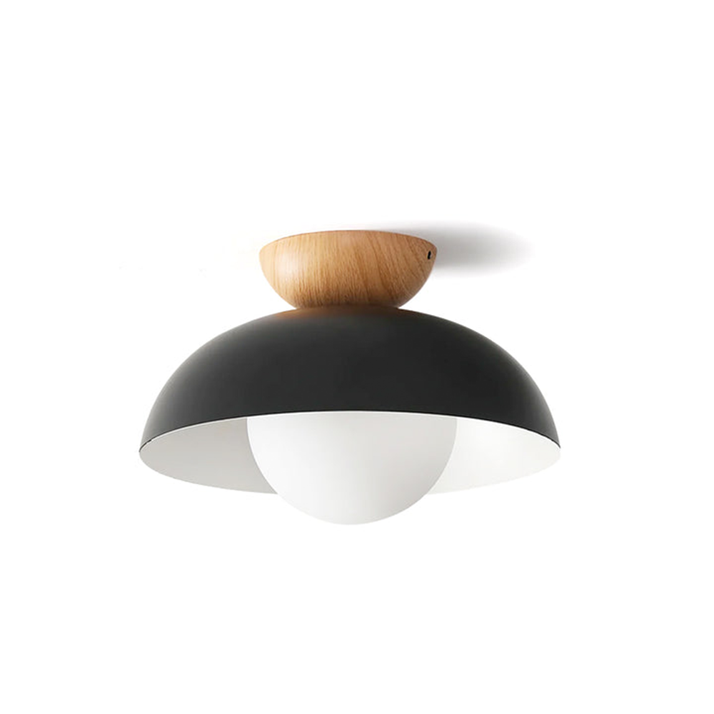 Plafón Nordic Dome Cúpula de Metal y Vidrio G9 Minimalista