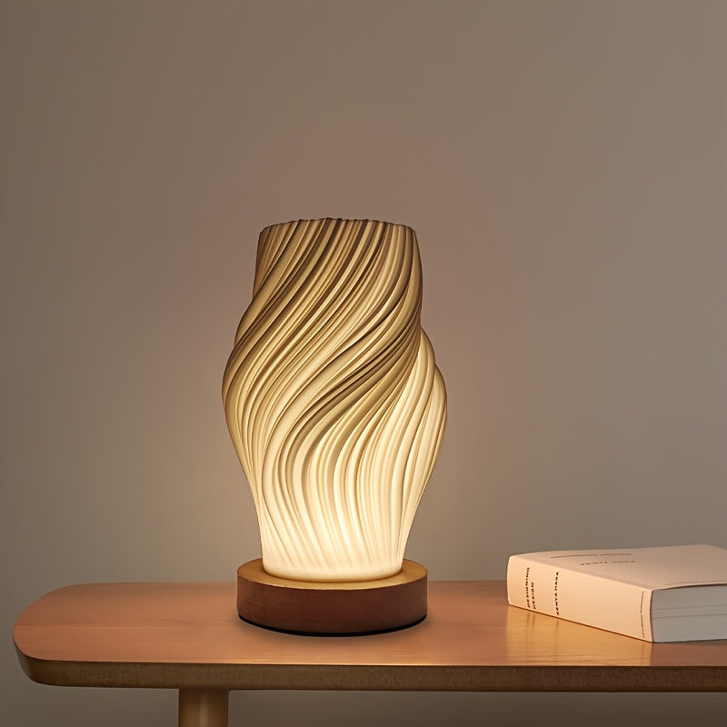 Lámpara de Mesa LED en Espiral Moderna Regulable Escultórica