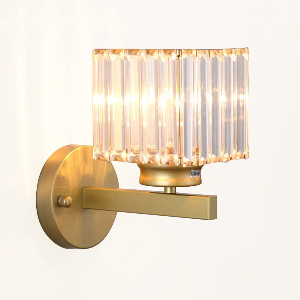 Aplique de Pared de Cristal y Hierro Moderno Negro u Oro