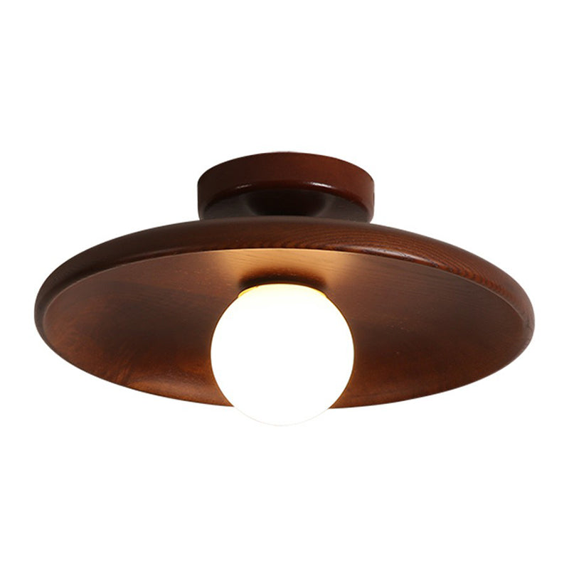 Plafón de Madera Minimalista con Forma de Cuenco Natural