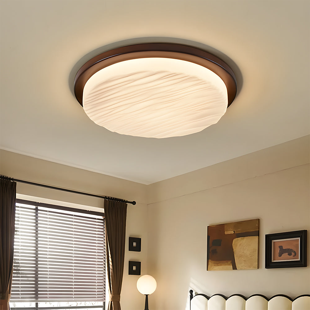 Plafón LED Art Decó de Vidrio Esculpido Vintage Moderno