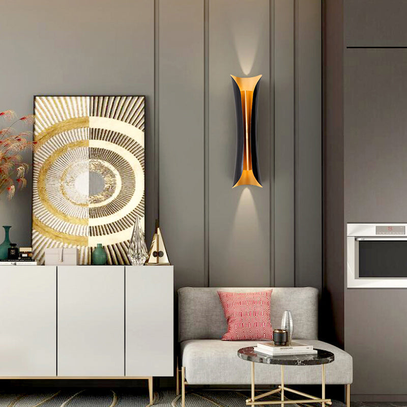 Aplique de Pared Modern Curl de Metal Negro Escultórico