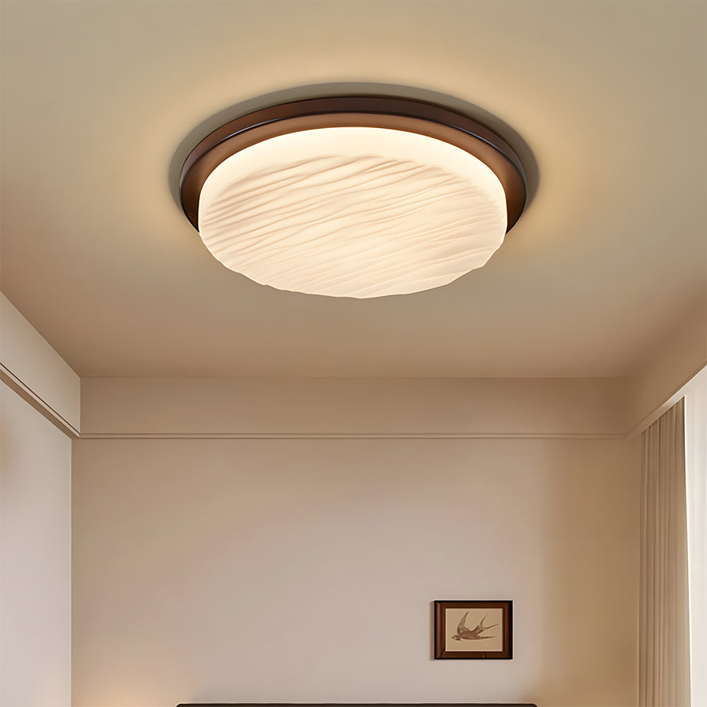 Plafón LED Art Decó de Vidrio Esculpido Vintage Moderno